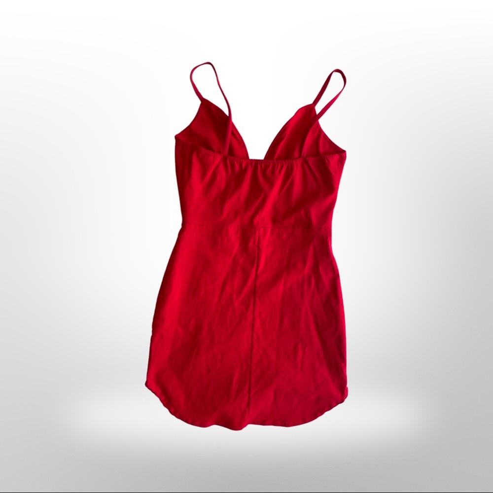 FASHION NOVA red fitted dress with plunging neckline and boning. Size L - Picture 4 of 8